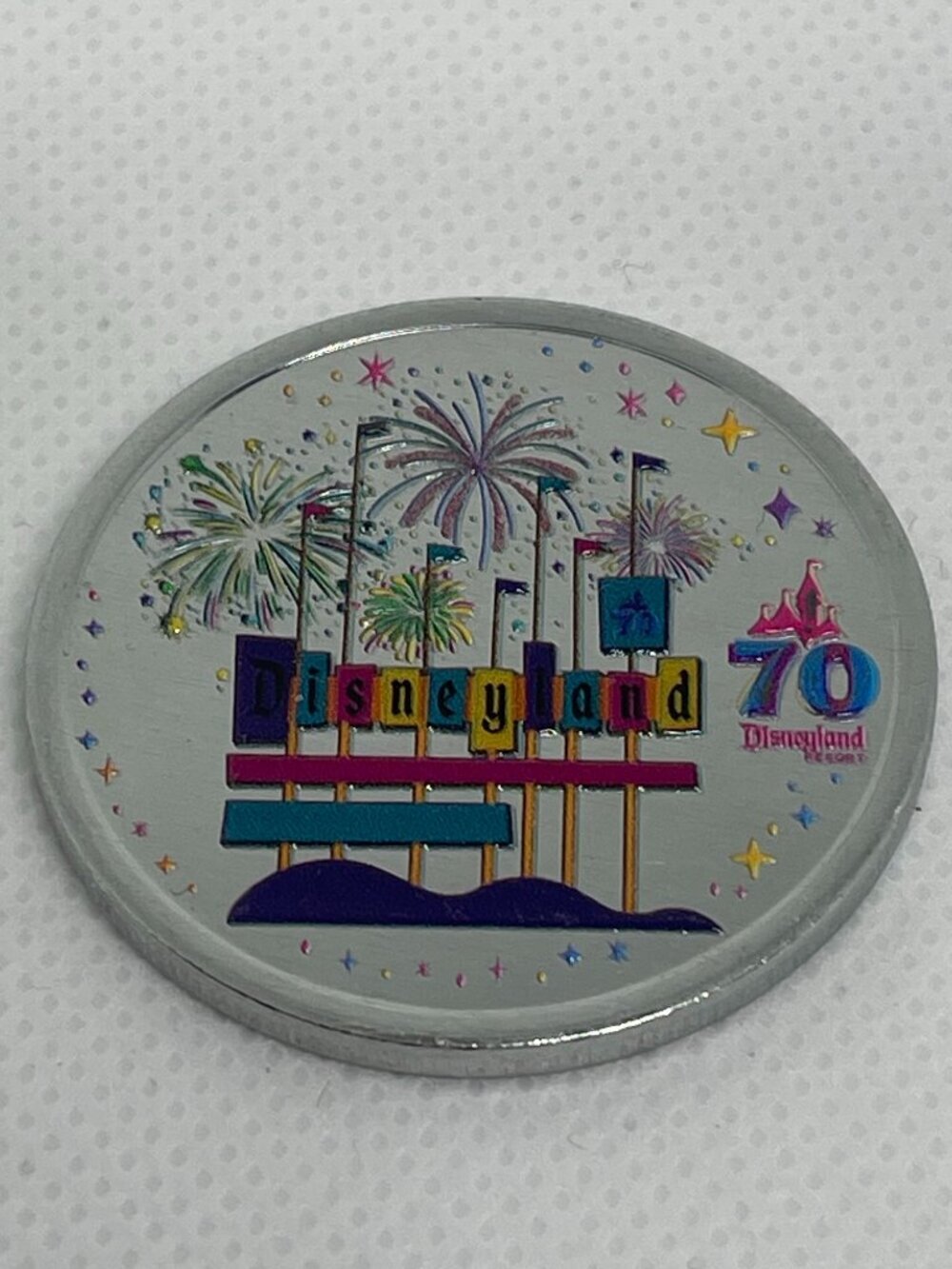 Disneyland 70th Disneyland Sign Medallion Coin
